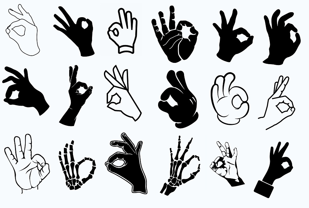 OK Hand Sign Svg cut Files silhouette Clipart vinyl Fil 172 