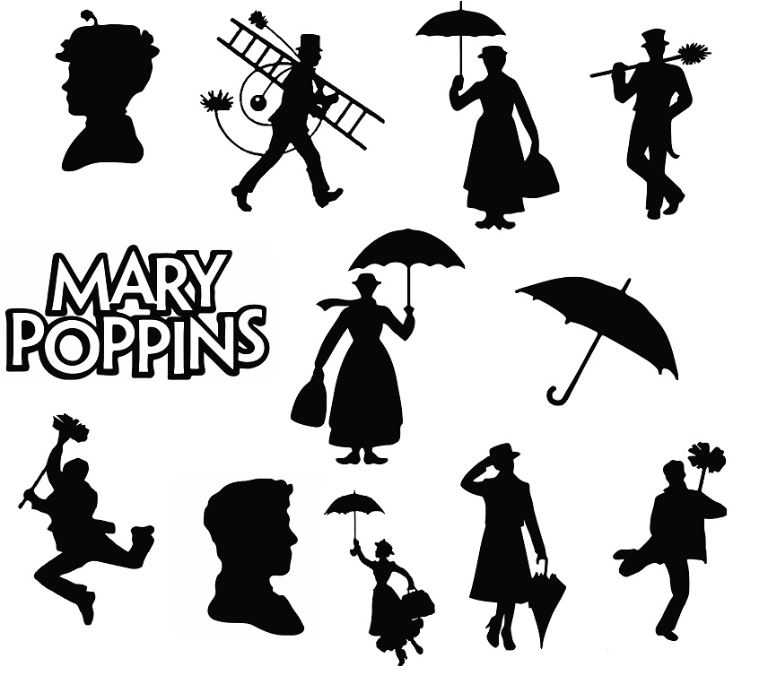 Mary Poppins Silhouette Vector Mary Poppins Silhouette Vector