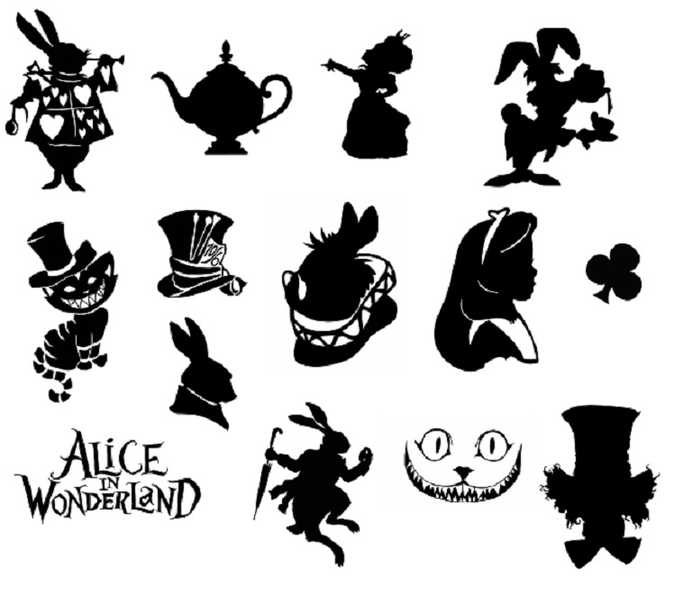 Alice in Wonderland svg,cut files,silhouette clipart,vi. информация о про.....