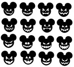 Mickey Scary Faces svg,cut files,silhouette clipart,vin
