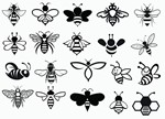 Bee svg,cut files,silhouette clipart,vinyl files,vector
