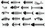 Fish bone svg,cut files,silhouette clipart,vinyl files,