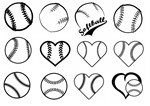 Heart Softball svg,cut files,silhouette clipart,vinyl f