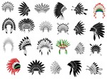 Distressed Indian Headdress svg,cut files,silhouette cl