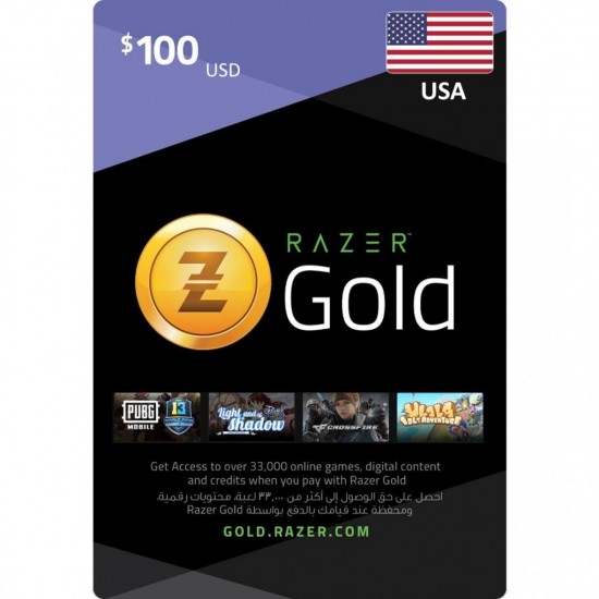 Buy Razer Gold PIN 100 USA Region Official Company Code and download
