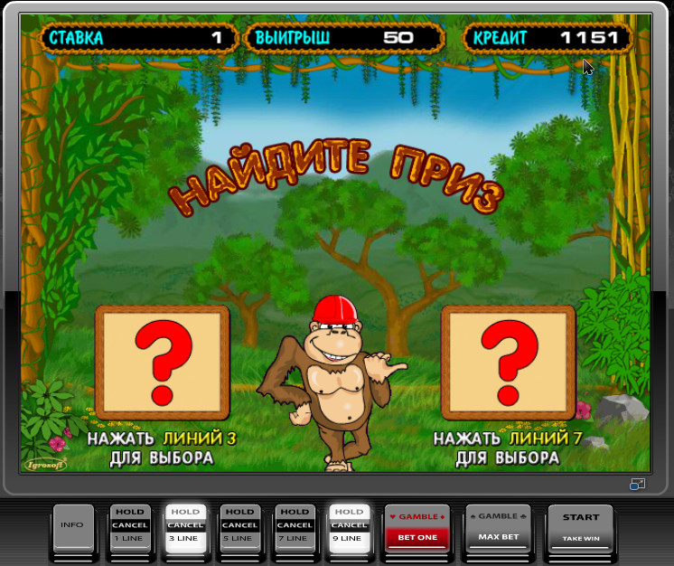 Crazi Monkey графика, звук оригинал, игра для казино