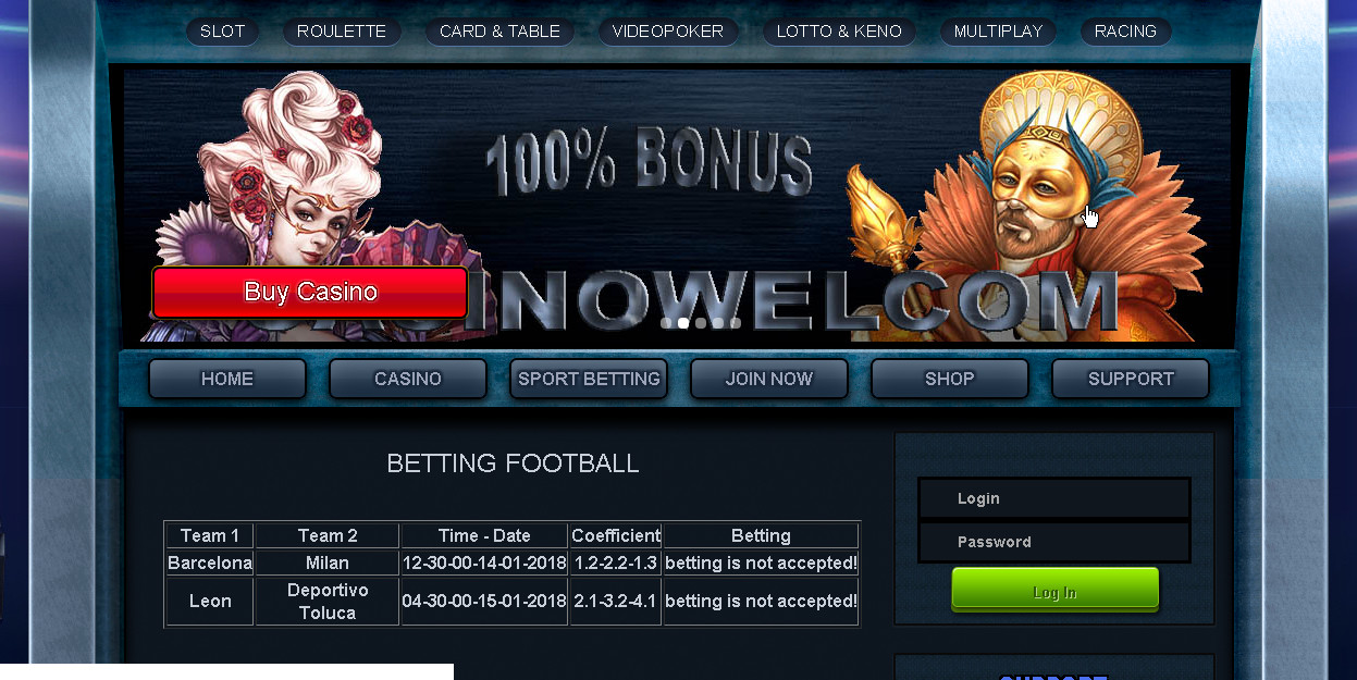 Casino Welcom + sports betting  + 150 game