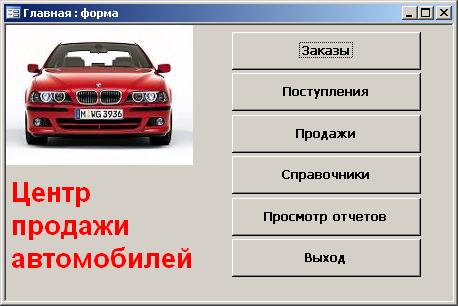 База данных центра по продаже автомобилей. Курсовая раб