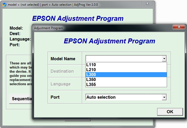 EPSON Adjustment Program Reset-L110 L210 L300 L350 L355