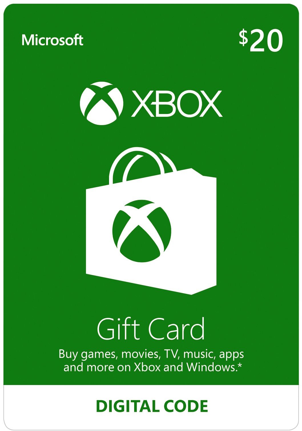 Xbox Microsoft 20$ USD Gift Card (USA)