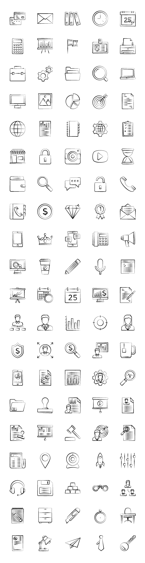 Flat business icons - 300 pieces. (512x512 pixels, png
