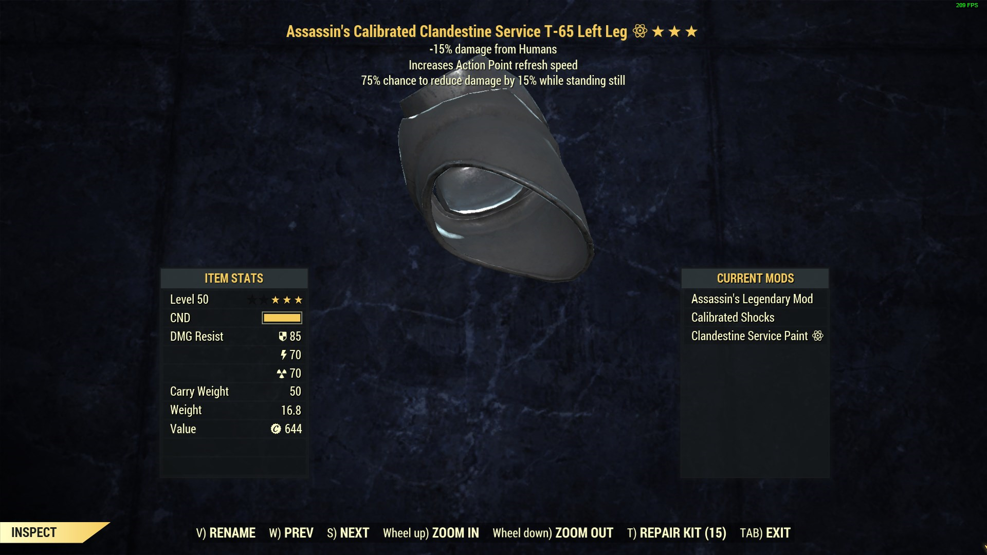 Assassins Sentinel T-65 Power Armor -15%human AP -75%