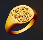 3d модель перстень с гербом России