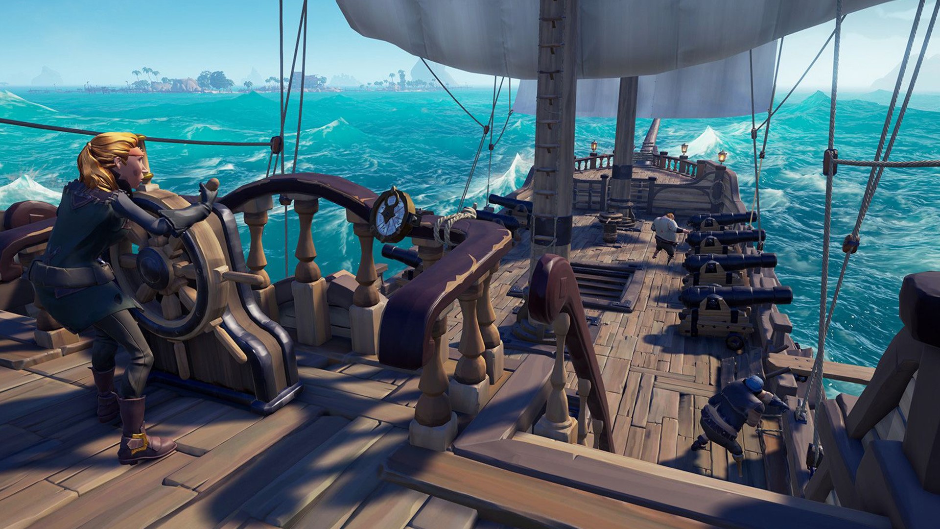 Игры кораблями стим. Торговый Союз Sea of Thieves. Игра про пиратов Sea of Thieves. Sea of Thieves 2. Галеон Sea of Thieves.