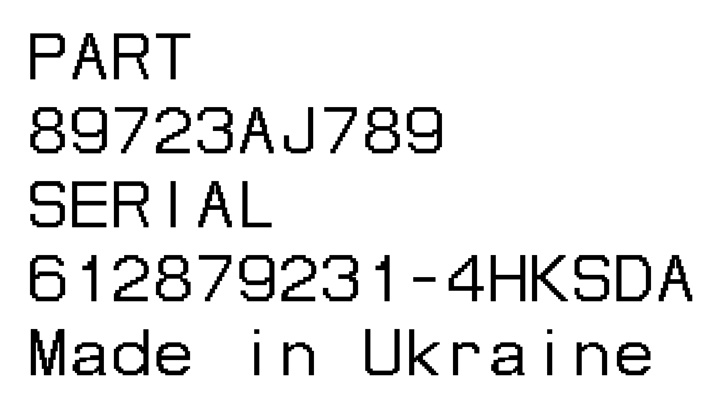 The font for printing labels