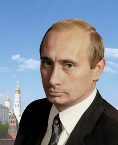 №9 Vladimir Putin at the Kremlin background