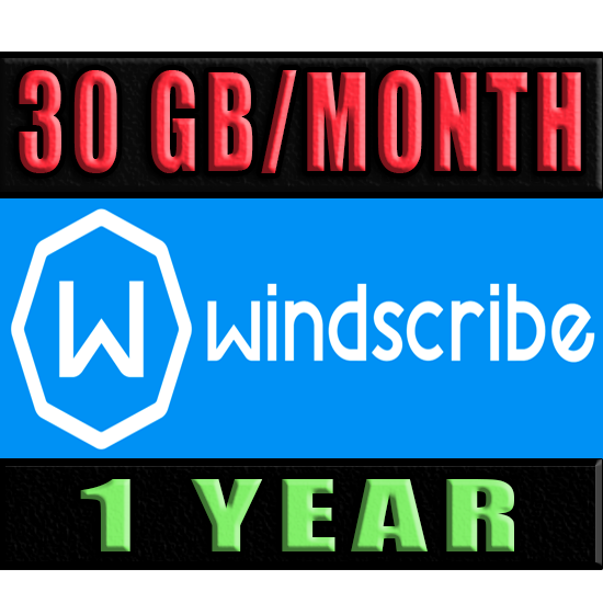 WINDSCRIBE VPN | 1 YEAR: 30 GB/MONTHLY ✅ FULL ACCESS 🔥