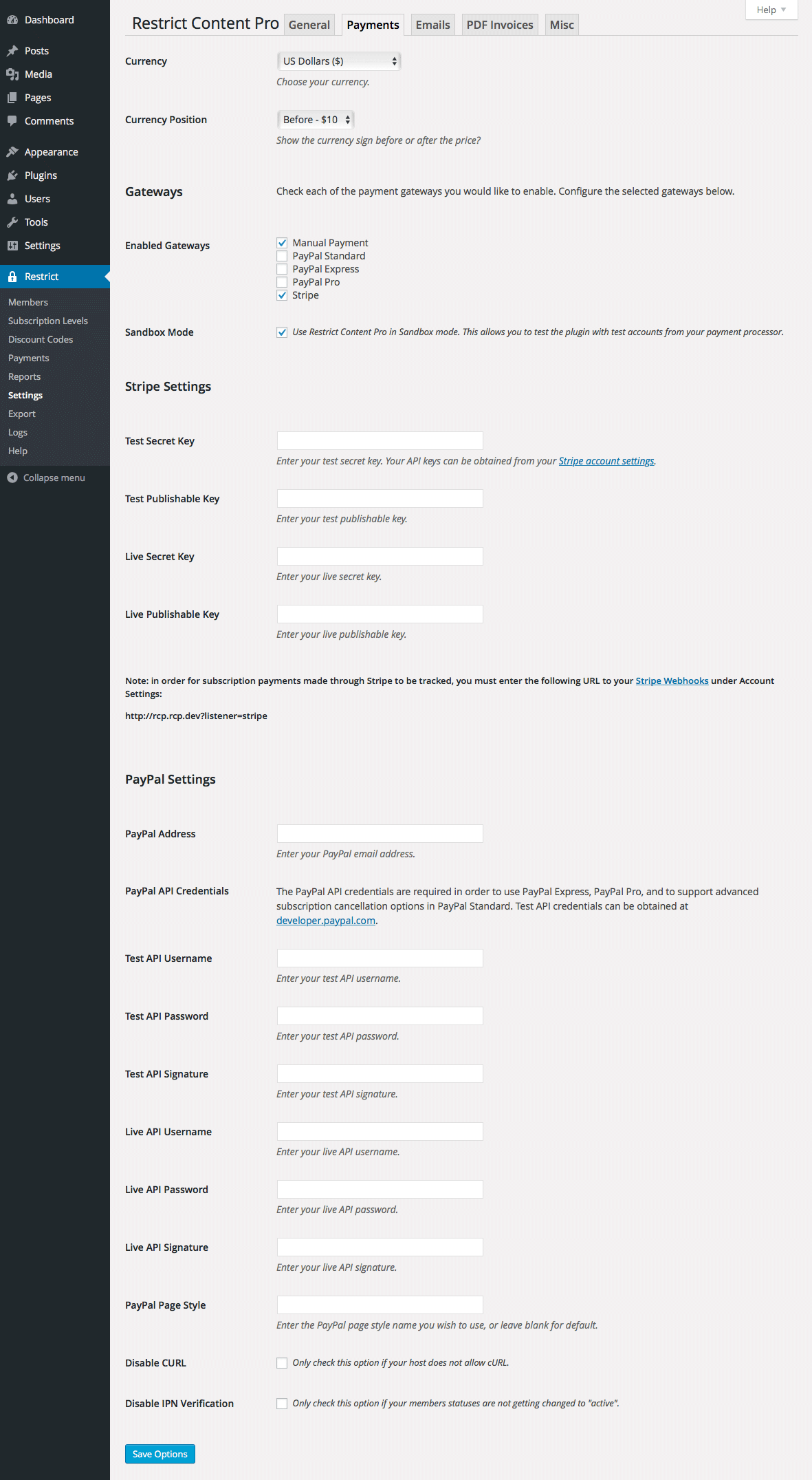 Подписка wordpress