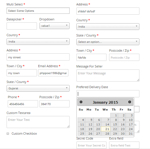 Checkout field editor. Checkout field editor