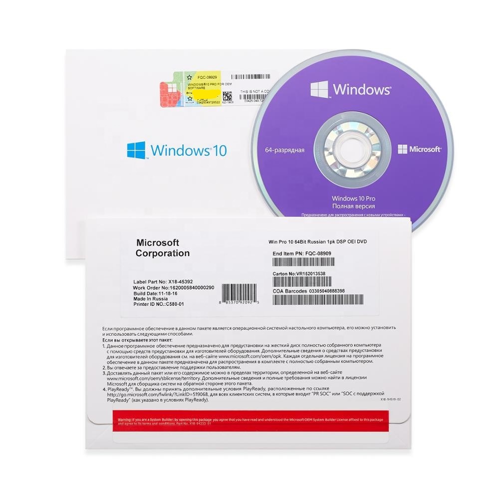 Microsoft Windows 10 Pro 32/64 [OEM Version] WARRANTY