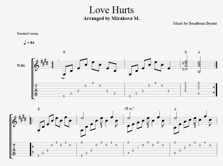 Love hurts текст. Love hurts Nazareth Ноты. Love hurts Nazareth Ноты для фортепиано. Love hurts Ноты для фортепиано. Авторская аранжировка для шестиструнной гитары от Марины Мираковой.