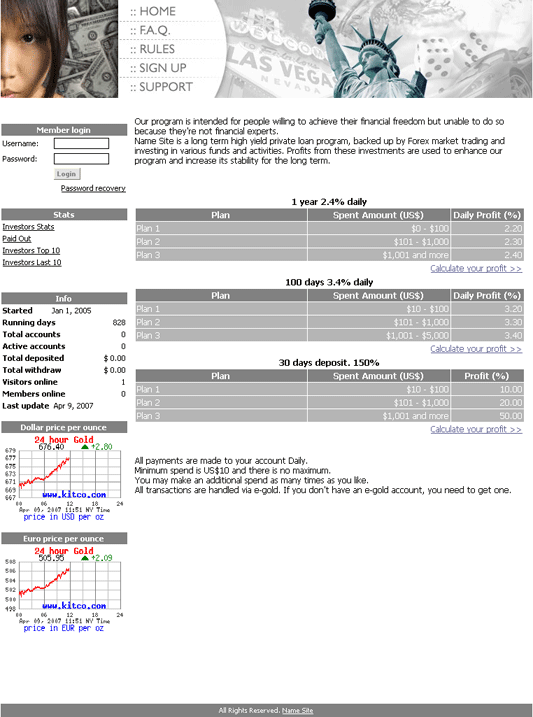 Шаблон для HYIP Manager Pro