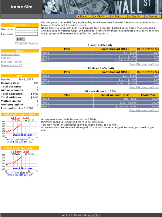 Шаблон для HYIP Manager Pro