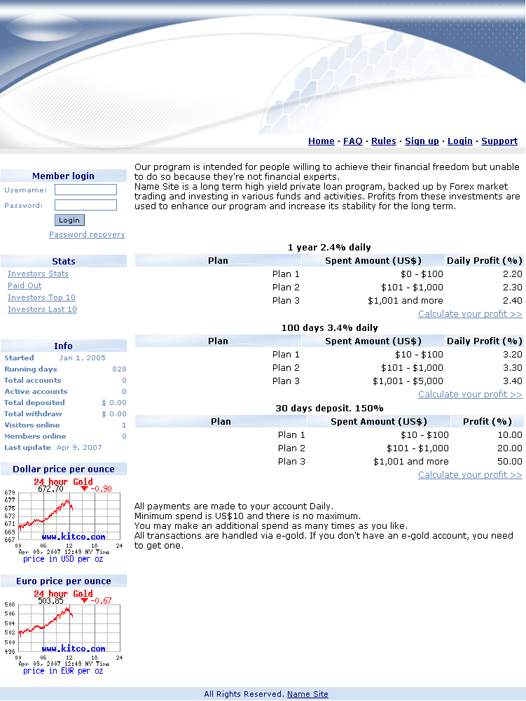 Шаблон для HYIP Manager Pro