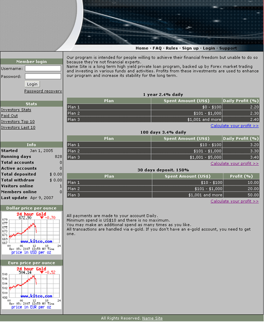 Шаблон для HYIP Manager Pro