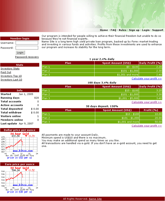 Шаблон для HYIP Manager Pro
