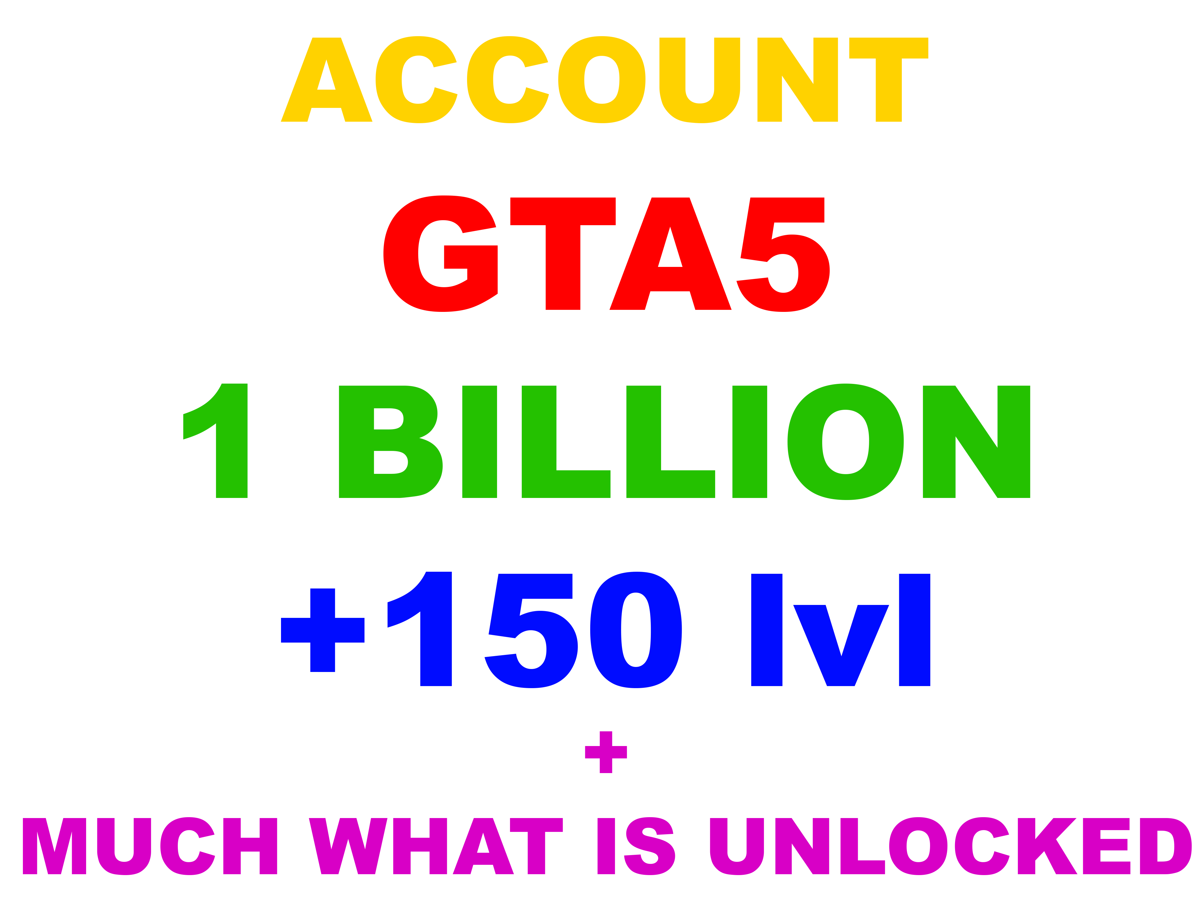 Grand Theft Auto V [1 BILLION+150 LEVEL] + MAIL