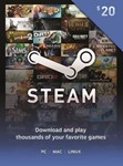 ✅ Подарочная карта кошелька Steam - 20 долларов США