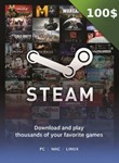 ✅ Подарочная карта кошелька Steam - 100 долларов США