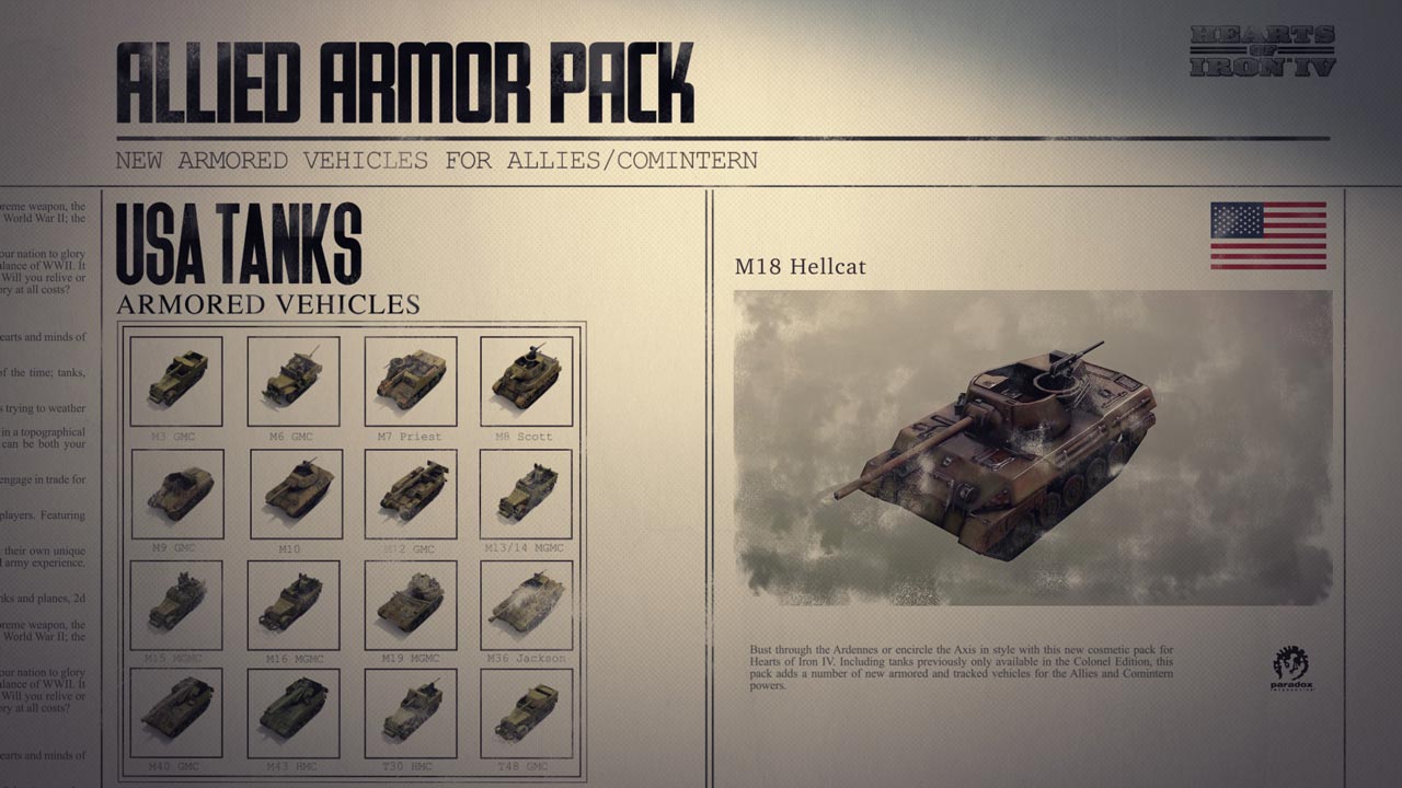 Hearts of Iron IV: Allied Armor Pack >> DLC | STEAM KEY