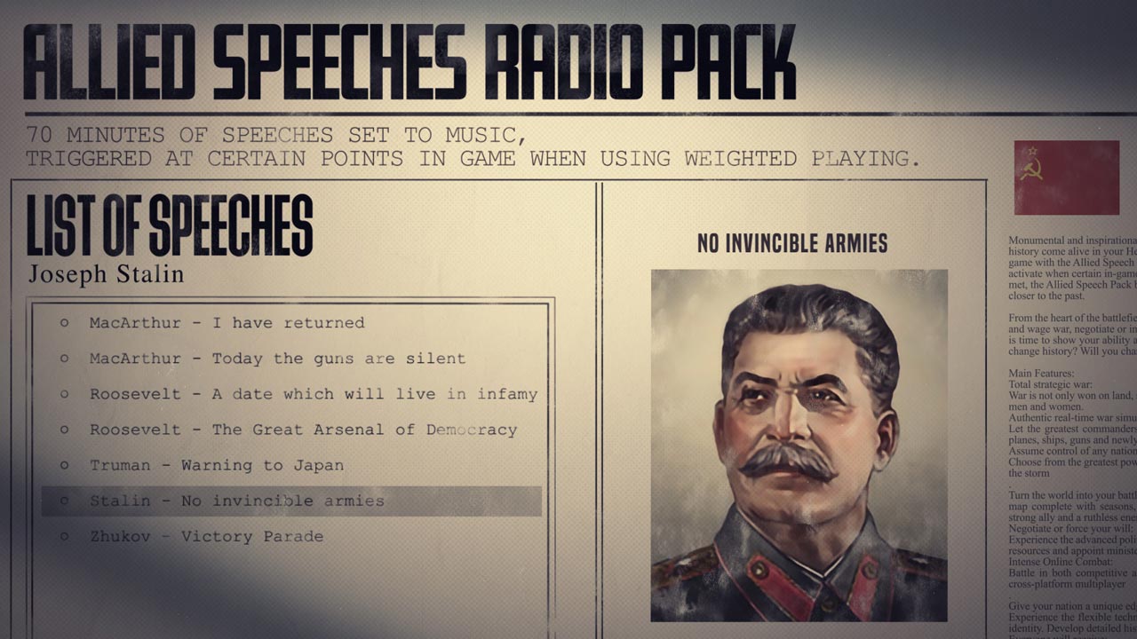 Hearts of Iron IV: Allied Speeches Pack >>> DLC | STEAM