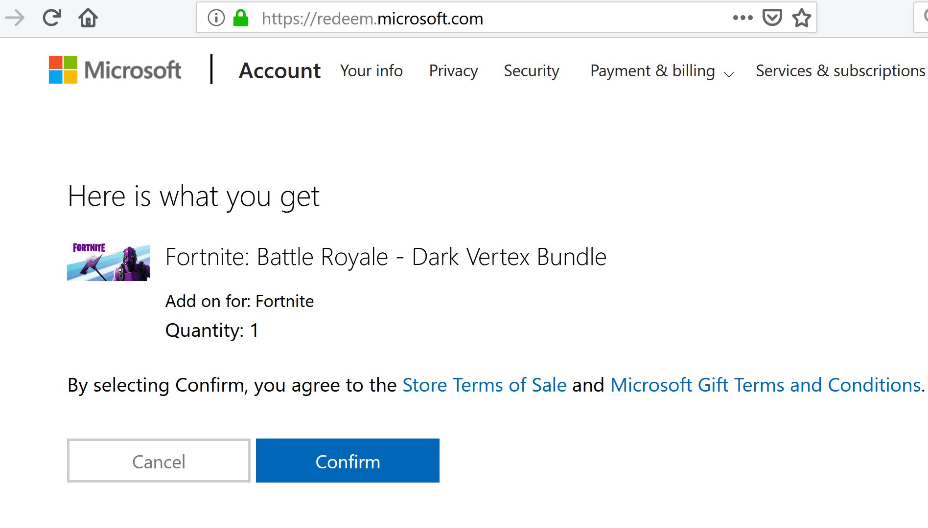 Microsoft redeem