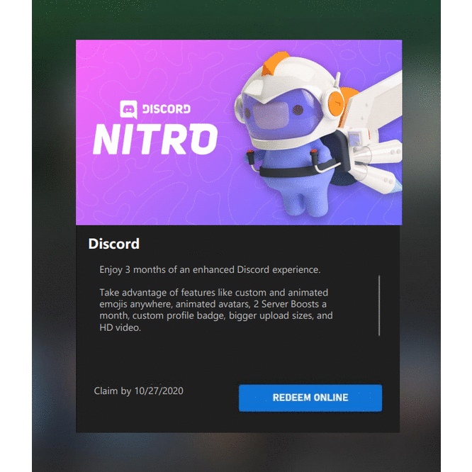 Discord Nitro Gift Card Code Digital