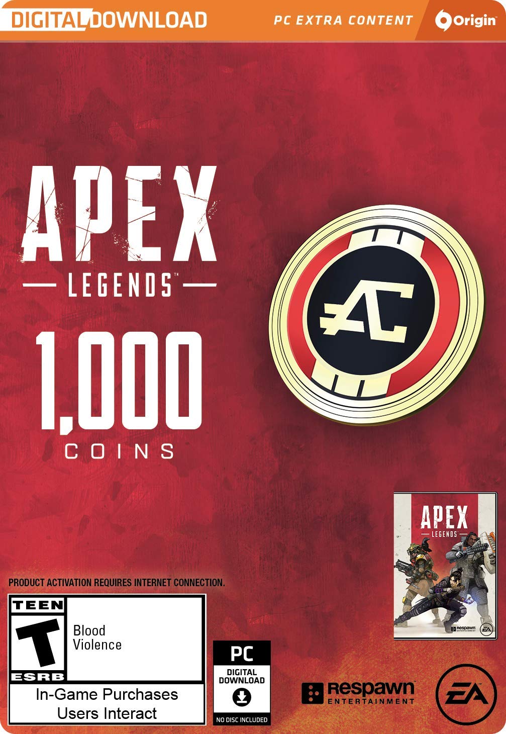 Apex Legends: 1000 Coins🔥 (PC）Global🌐 EA APP 🔑✅