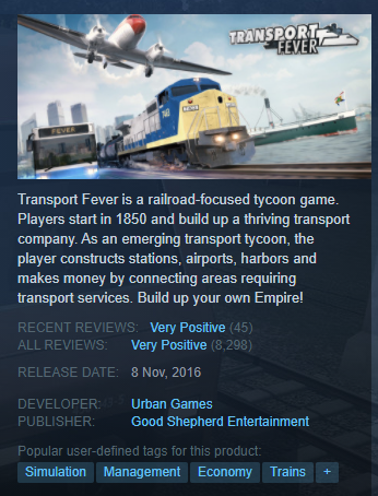 Transport Fever ( Steam Key RU/CIS)