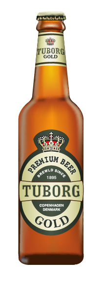 Пиво "Tuborg". Векторное изображение.
