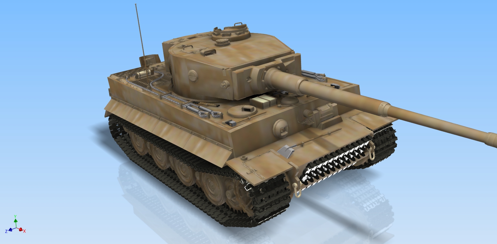 3D model Tank Tiger 1 scale 1to16 scale Autodesk Invent