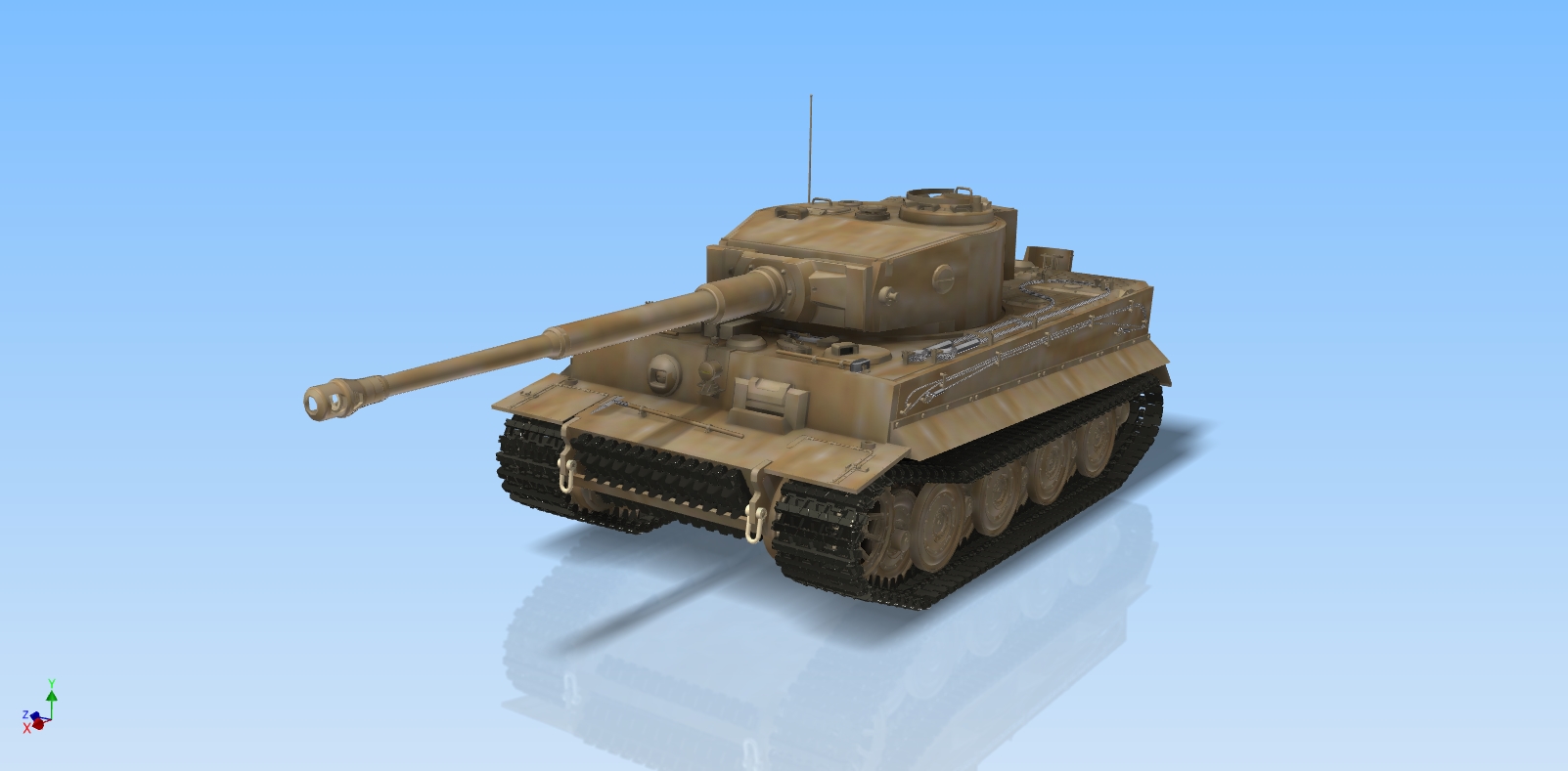 3D model Tank Tiger 1 scale 1to16 scale Autodesk Invent