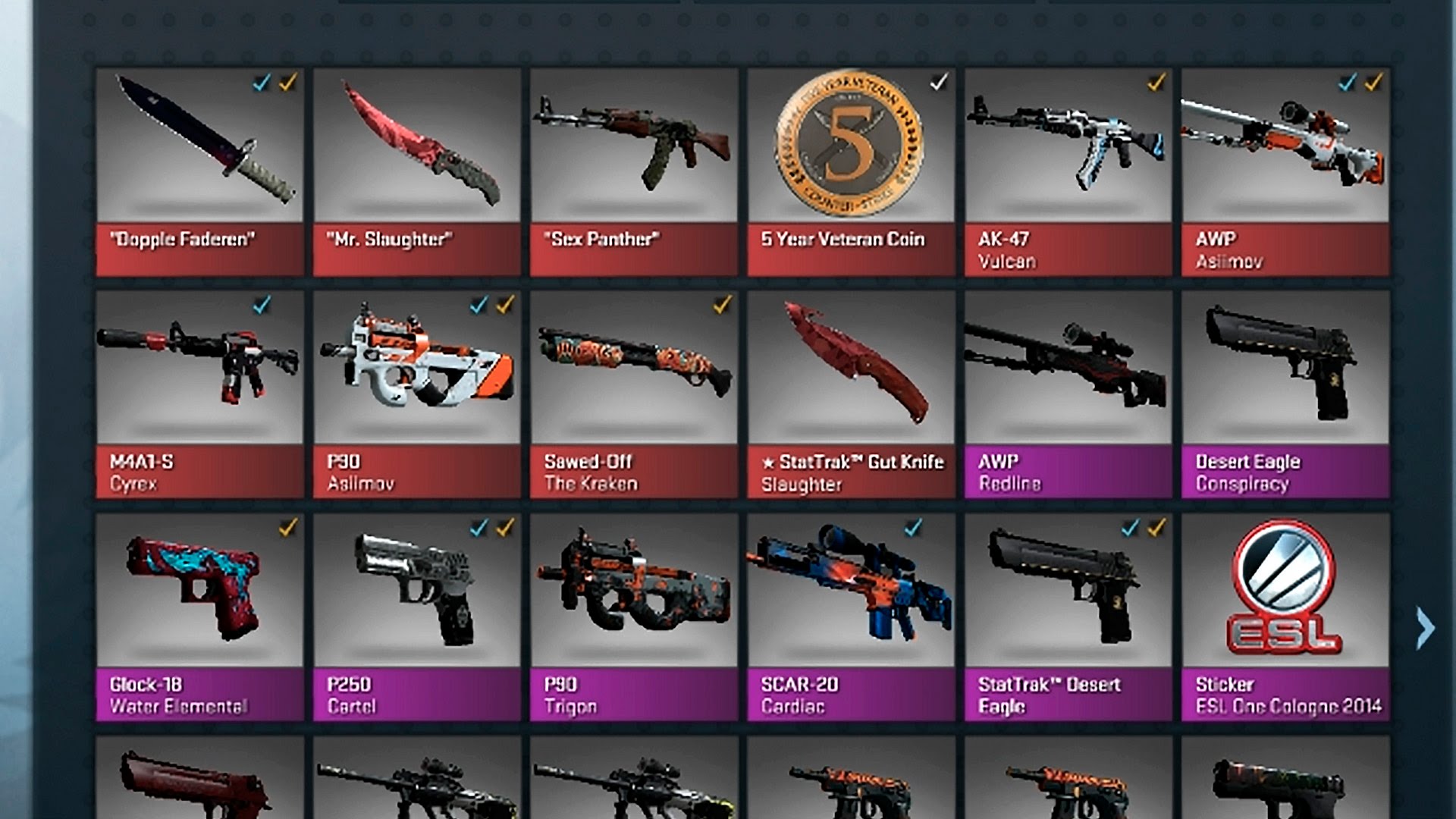 Карта cs go со всеми скинами