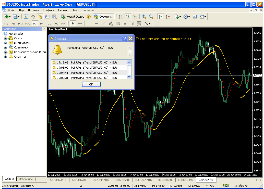 Buy MT4 profitable trading indicator PointSignalTrend and do