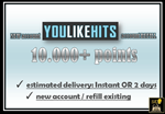 Youlikehits Aккаунт: 10,000 Поинтов (Новый/Пополнение)