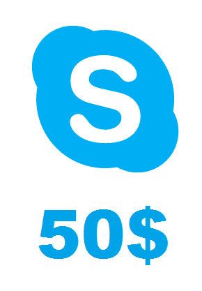 SKYPE VOUCHER 50 USD - ACTIVE ON SKYPE.COM