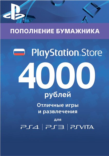 Подарочная карта ps4