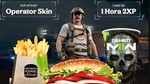 🍔BURGER TOWN|OPERATOR SKIN | CoD MW2 | 1h 2XP Boost)🍔