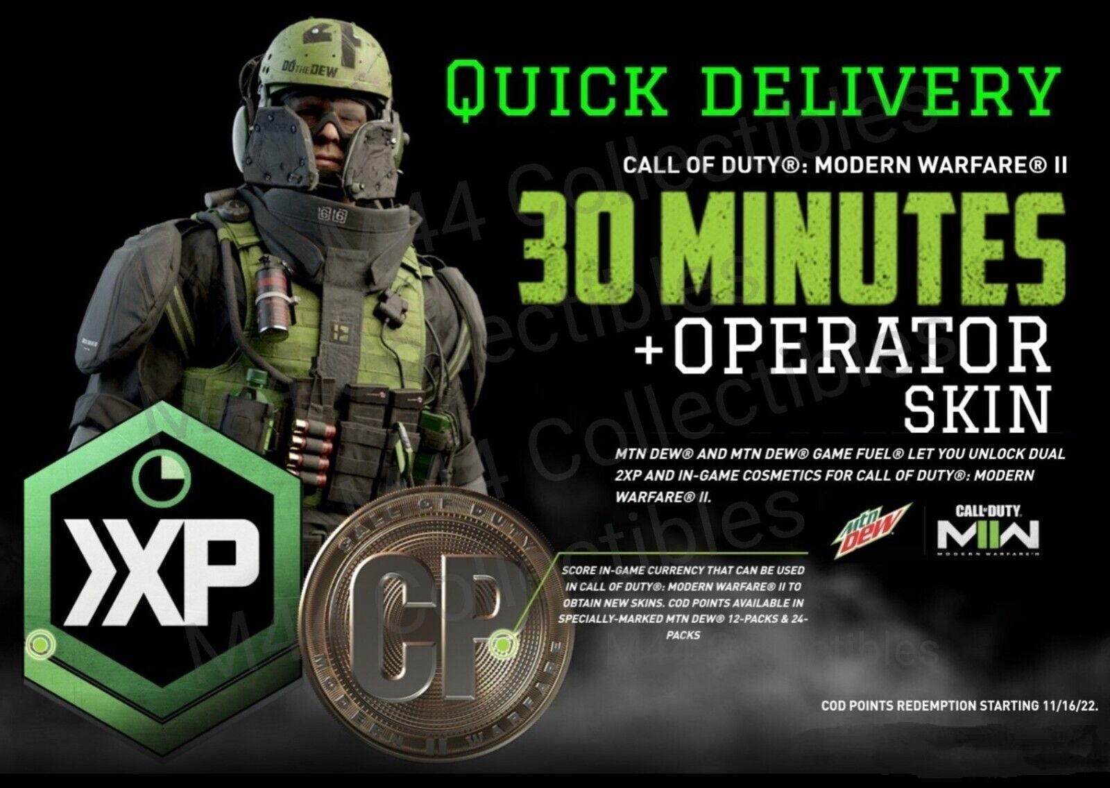 🎮 Mountain Dew Operator Skin+ 30MIN Weapon 2XP CODE