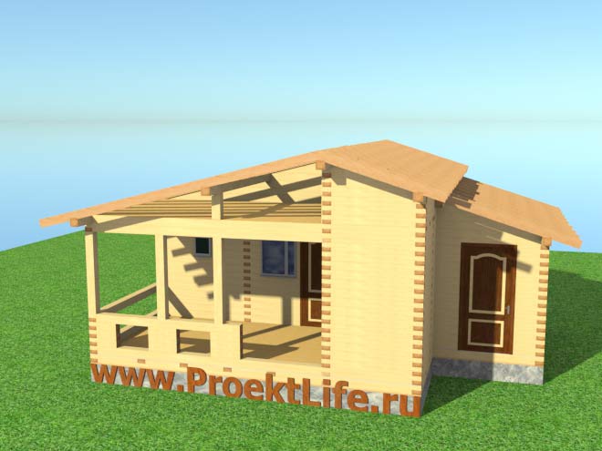 3D модель бани из бруса для Sketchup